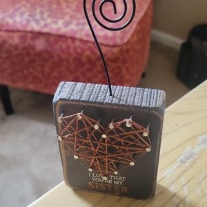SISTER Photo Holder HEART String Art